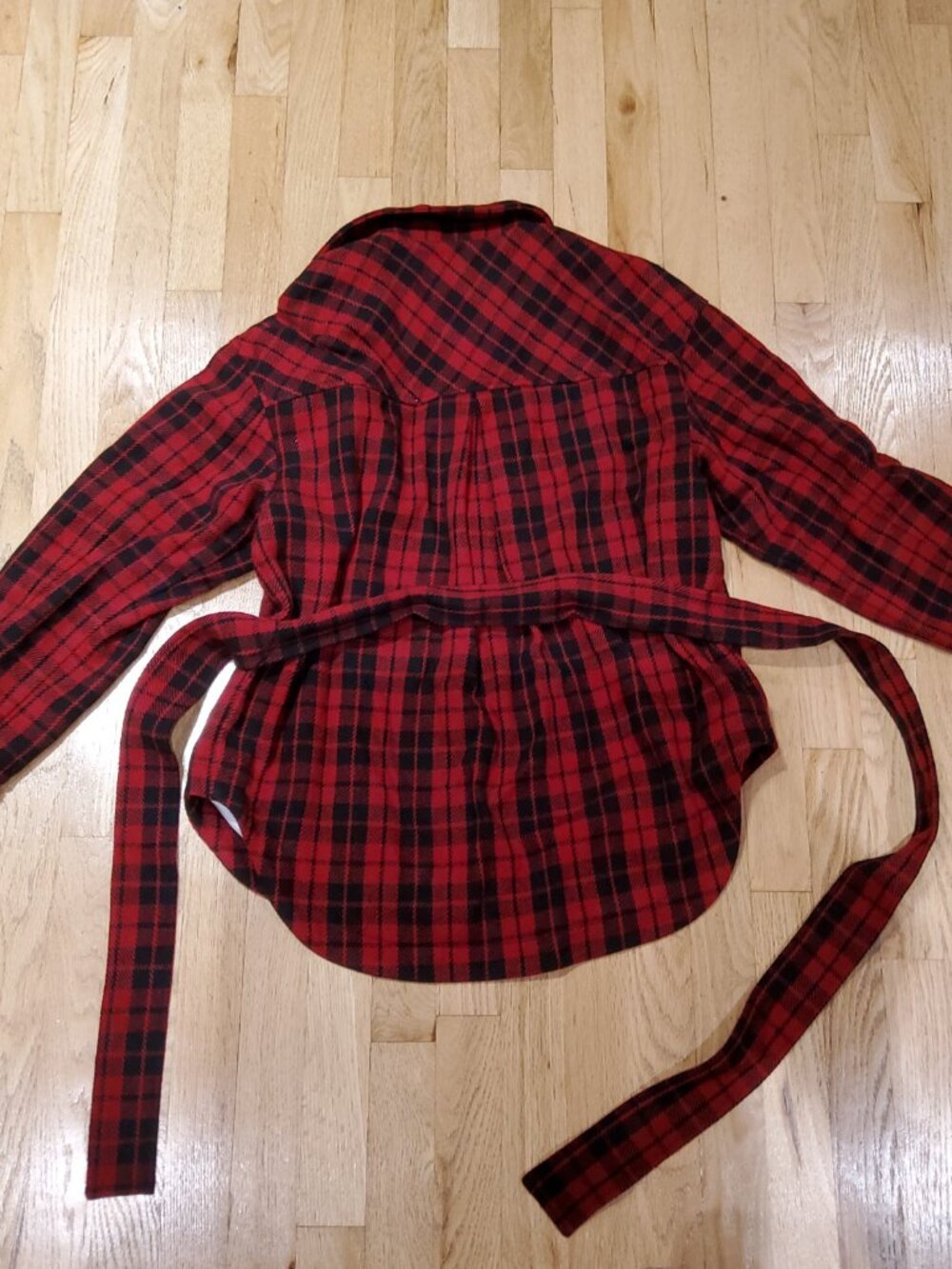 NWOT Hill House Wool Plaid Red / Black Shirt Jacket Size S - Picture 5 of 7